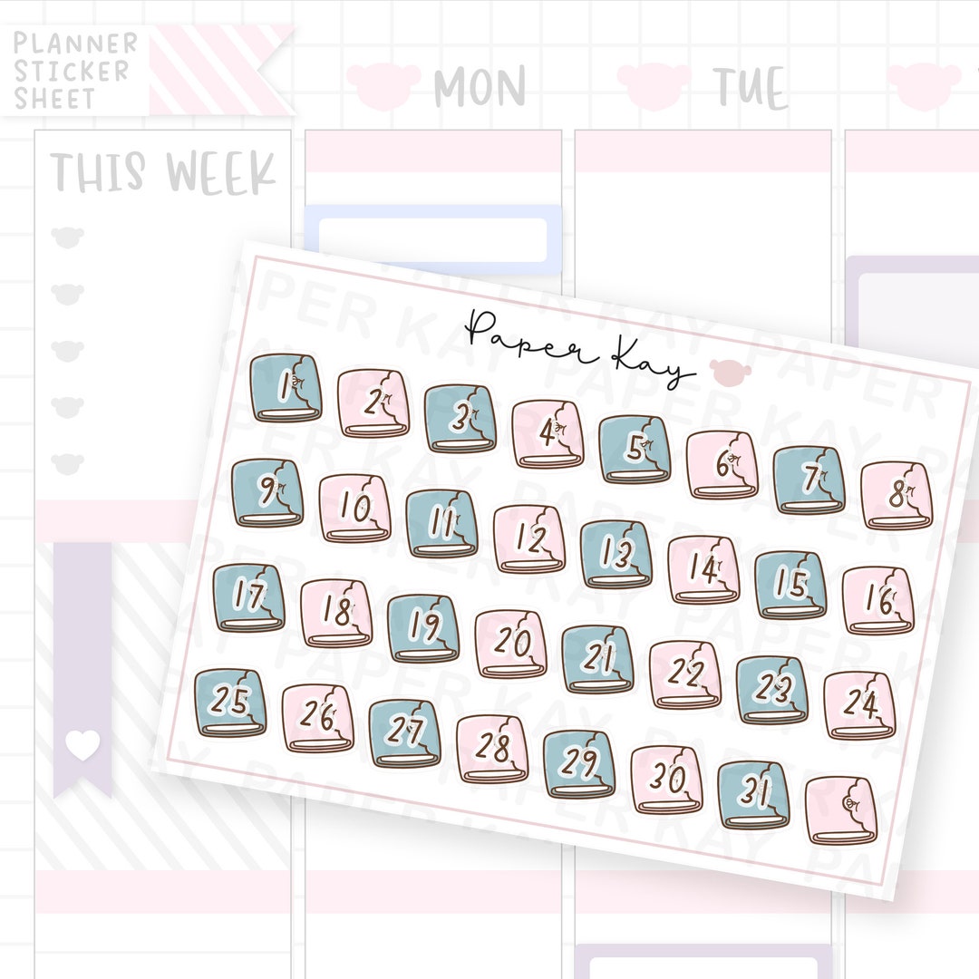 Planner Date Stickers - Petals - Etsy