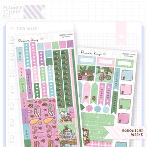 Greener Living Hobo / Hobonichi Weeks Sticker Kit - Weekly Planner Stickers