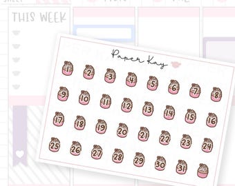 Cupcake Date Stickers - Cute as a Teddy