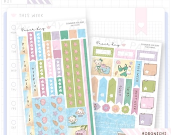 Summer Holiday Hobo / Hobonichi Weeks Sticker Kit - Weekly Planner Stickers