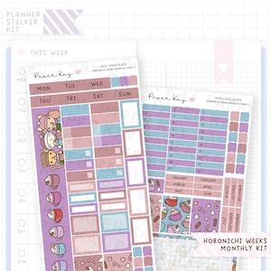 Hot Chocolate Hobonichi Monthly Sticker Kit - Hobonichi Weeks Kit - Monthly Planner Stickers