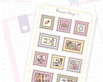 Hoppy Easter Stamps Deco Stickers | Character Planner Stickers | Dot the Bear by Paper Kay |