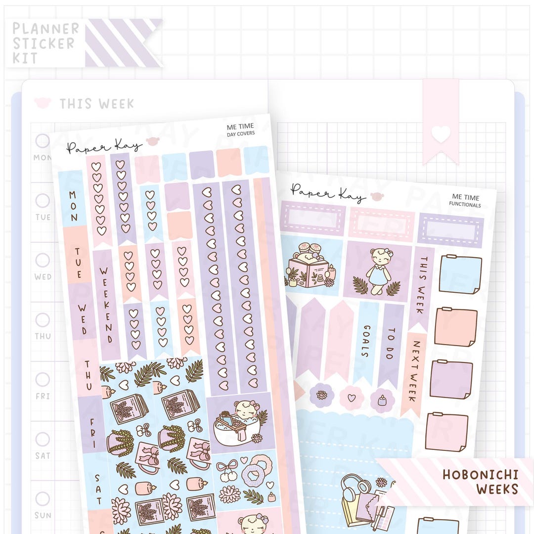 Me Time Hobonichi Weeks Sticker Kit - Weekly Planner Stickers - Etsy