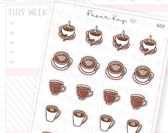 Coffee Drinks Stickers | Planner Stickers | by Paper Kay | 669 |