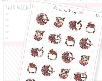 Berries and Yoghurt Stickers | Planner Stickers | by Paper Kay | 679 |