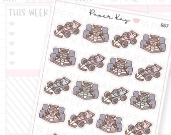 Race Car Planner Stickers | Dot the Bear by Paper Kay | 667 |