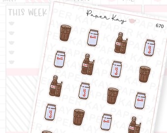 Diet Cola Drink Stickers | Planner Stickers | by Paper Kay | 670 |