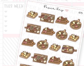 Charcuterie Cheese Board Stickers | Planner Stickers | by Paper Kay | 675 |