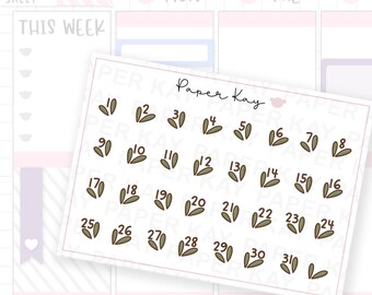 Green Leaves Date Stickers - Hoppy Easter