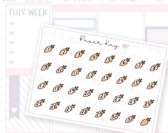 Carrot Date Stickers - Hoppy Easter