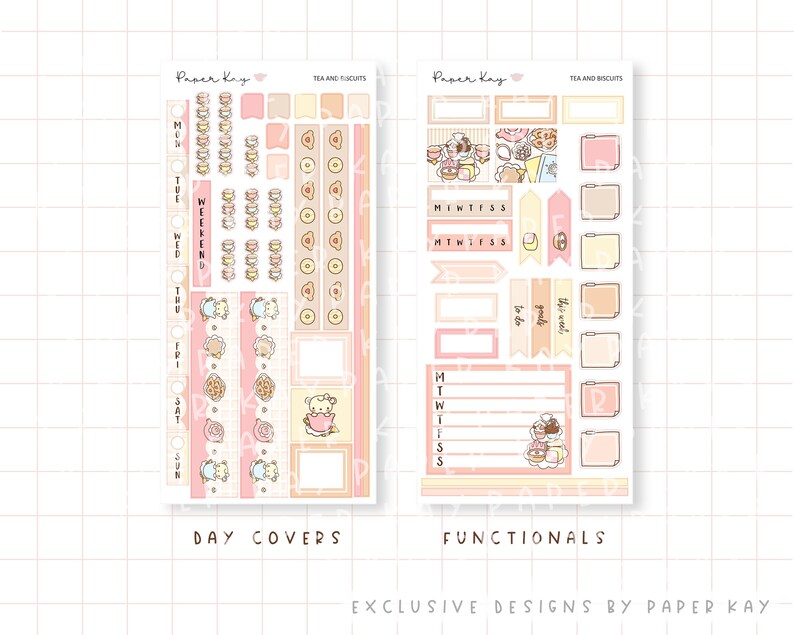 Tea and Biscuits Hobo / Hobonichi Weeks Sticker Kit - Weekly Planner ...