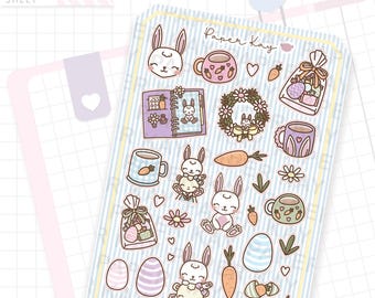 Hoppy Easter Deco Stickers | Character Planner Stickers |