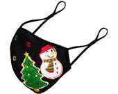 Lighted Christmas LED color changing voice activated Mask Black