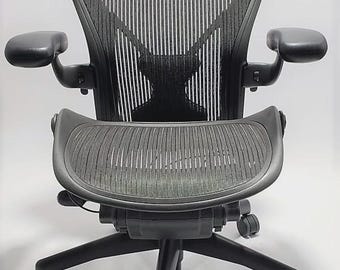 Refurbished Herman Miller Aeron Mesh Desk Chair with Posture fit - Graphite, Size B