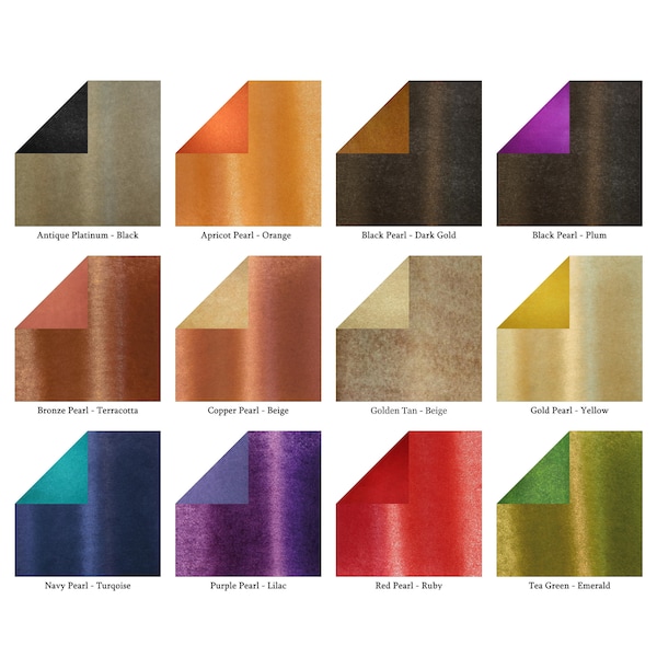 Handmade Origami Paper. Deluxe Tissue-foil. 49cm x 49cm. (Choose color) Priced per sheet