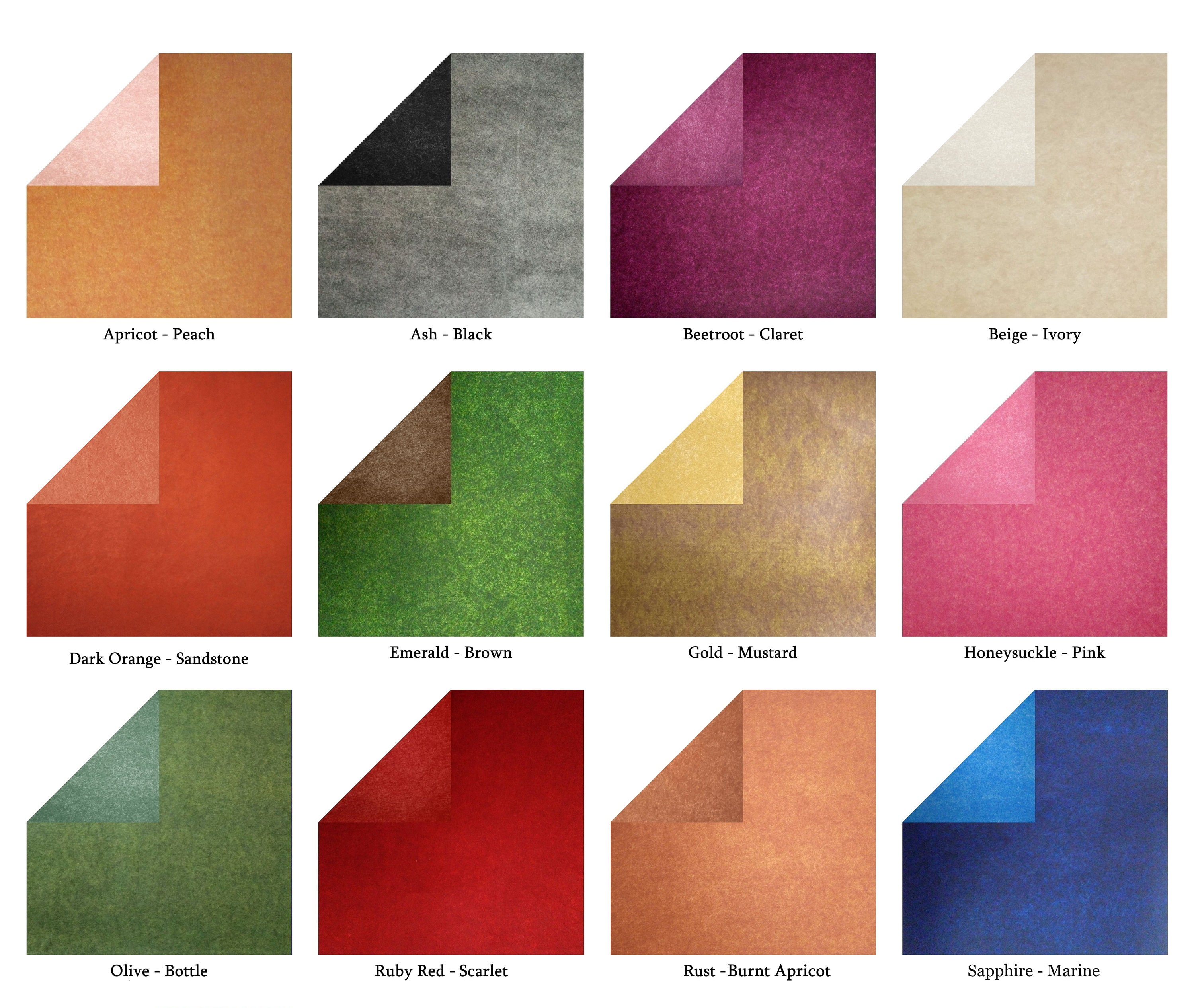 Handmade Origami paper. Special Tissue-foil. 49cm x 49cm. (Choose col…