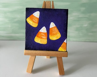 Candy Corn Mini Canvas Magnet
