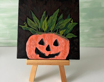 Pumpkin Planter Mini Canvas