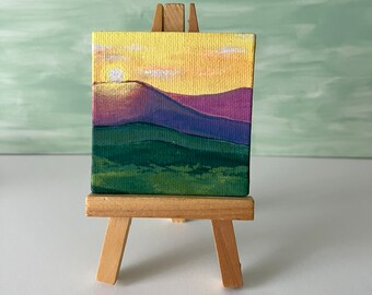 Purple Mountain Sunset Mini Canvas