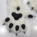 White Fursuit Paws + silicone THICK K9 PawPads and Claws with custom colors ! Feral Like Canine Feline Wolf Fox Cat size M/L