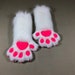 White Fursuit Paws + silicone Kemono PawPads and Claws with custom colors ! Japan Like Canine Feline Wolf Fox Cat size M/L