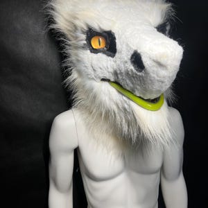 Almost Partial Sergal Head Ready to ship with handpaws and tail 3D eyes, resin jaw moving and silicone tongue