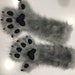Gray Fursuit Paws + silicone THICK K9 PawPads and Claws with custom colors ! Feral Like Canine Feline Wolf Fox Cat size M/L