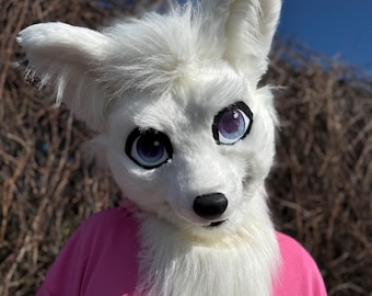 Arctic Fennec Fox fursuit mini partial! Ready to ship!
