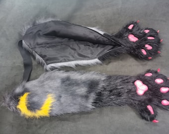 Ready to Ship Hand paws long to shoulder black with claws and paws sweet red pearl