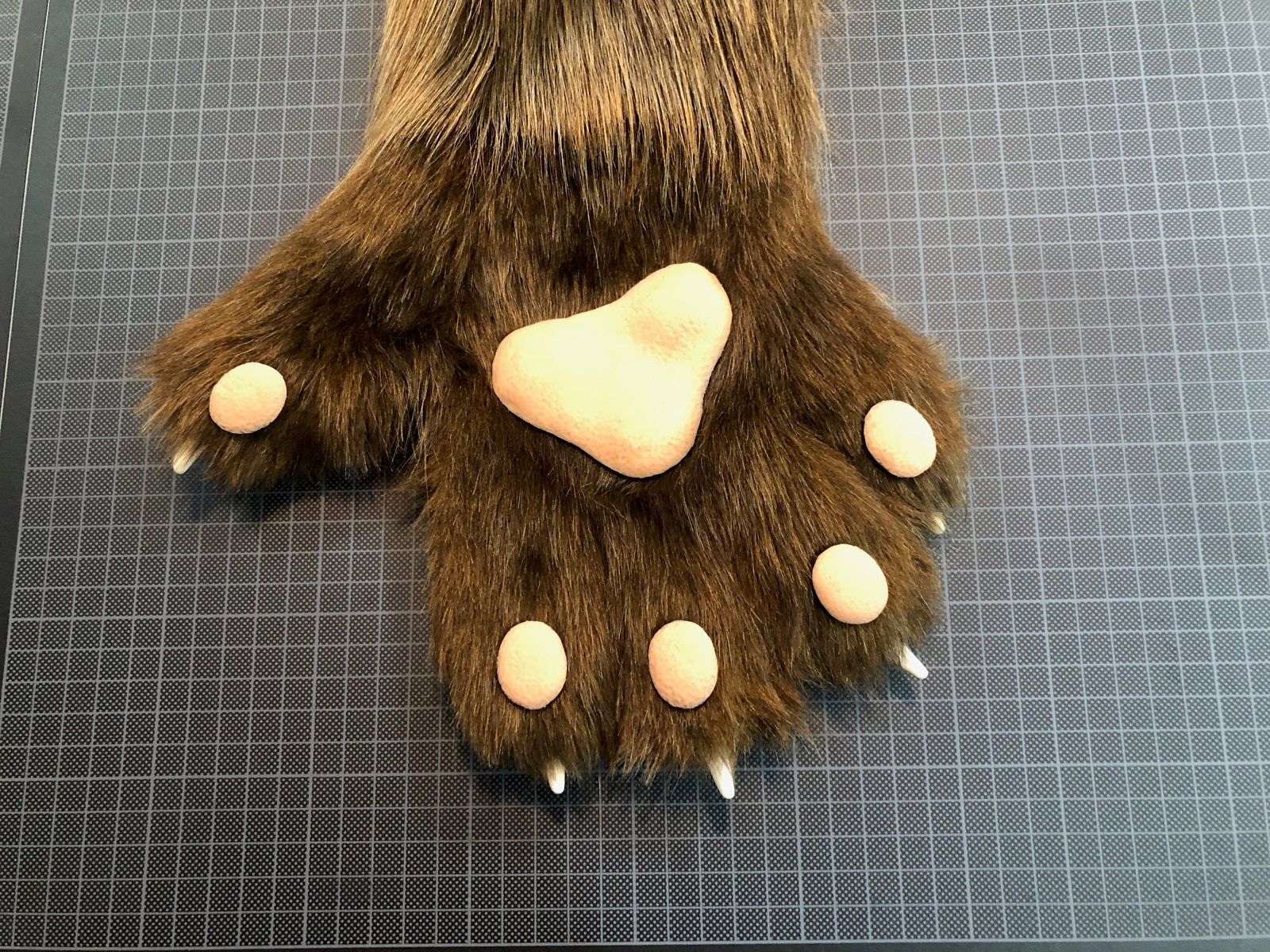 Brown Fursuit Paws + silicone Anthro PawPads and Claws with custom colors ! Real Like Canine Feline Wolf Fox Cat size M/L