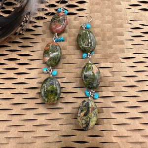 UNAKITE and Turquoise Earings