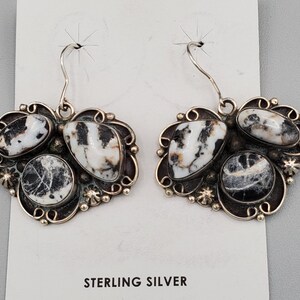 FUN Sterling Silver Sacred White Buffalo Turquoise Earings by Navajo Elaine Largo
