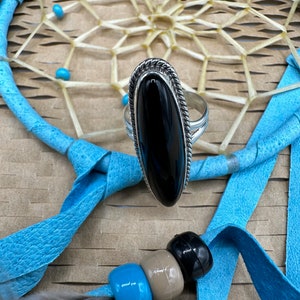 Stylish Sterling Silver Navajo Crafted Ring | Classy Design | Size 9 1/4 | 1 1/4&quot; x 1/2&quot;&quot;
