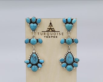 Sleeping Beauty Turquoise, Stud Earrings, by Navajo Artist Elaine Largo