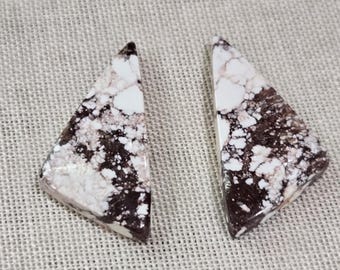 WILDHORSE stone Pair of Cabochons 31 carats, Triangle shaped