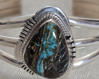 Sterling silver and Bisbee Turquoise crafted Bracelet