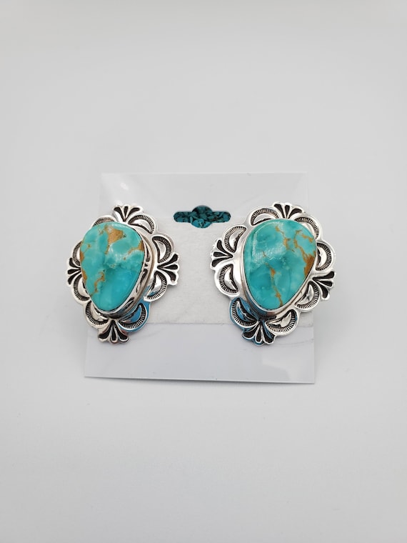 Patrick Lincoln Vintage Native American Navajo Sterling Silver Royston Turquoise Bracelet Patrick Lincoln Vintage Native American Navajo Sterling Silver Royston Turquoise Bracelet