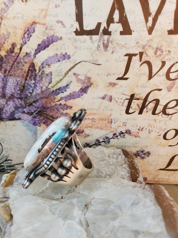 Matted Sterling Silver Handcrafted Ring by Navajo Artist G Spencer