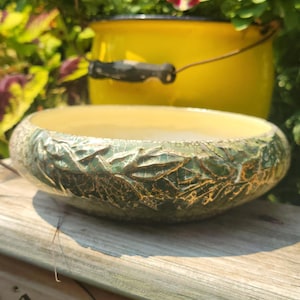 Vintage McCoy Grecian Console Pottery Bowl 8” 24 K Gold