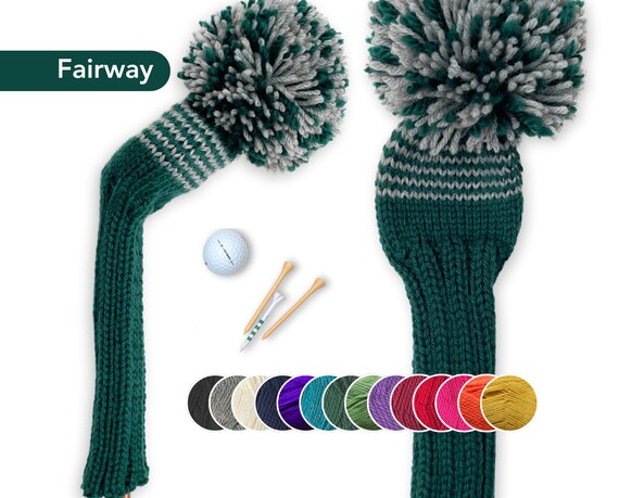 Custom Knit Golf Club Cover for Fairway Wood With Custom Stripes 