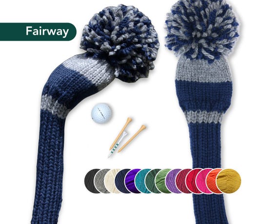 Custom Knit Golf Club Cover for Fairway Wood With Custom Stripes 