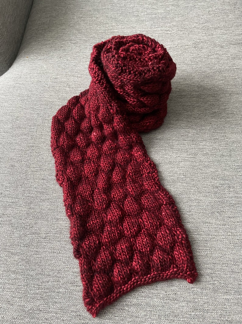 Scarf Knitting Pattern Easy Chunky Scarf Pattern Beginner Knitting Instructions Scarf Pattern