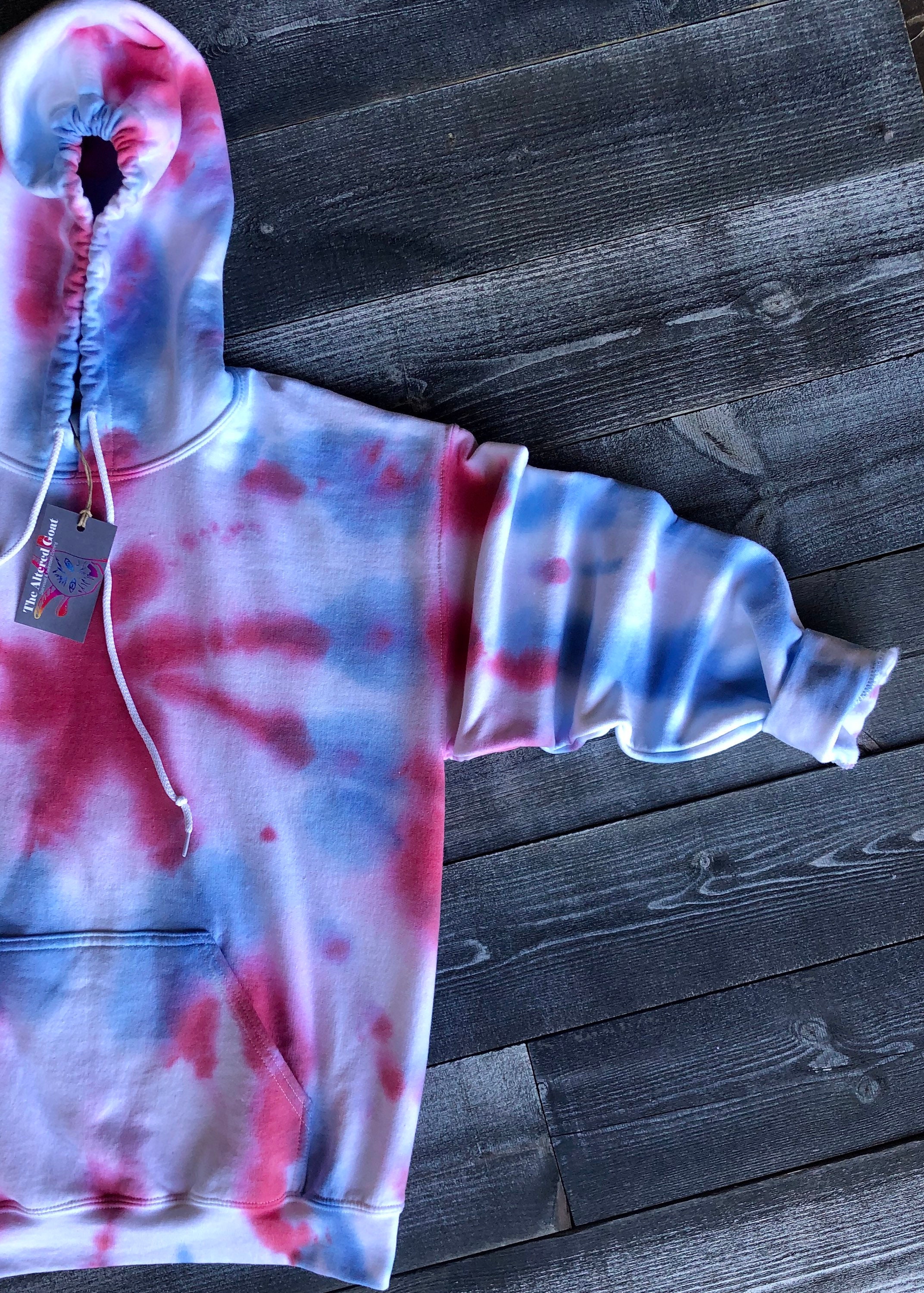 TheAlteredGoat Patriotic Tie-Dye Hoodie Sweatshirt / 4th of July Tie-Dye Sweatshirt / Red White Blue Tie-Dye Hoodie / 1776