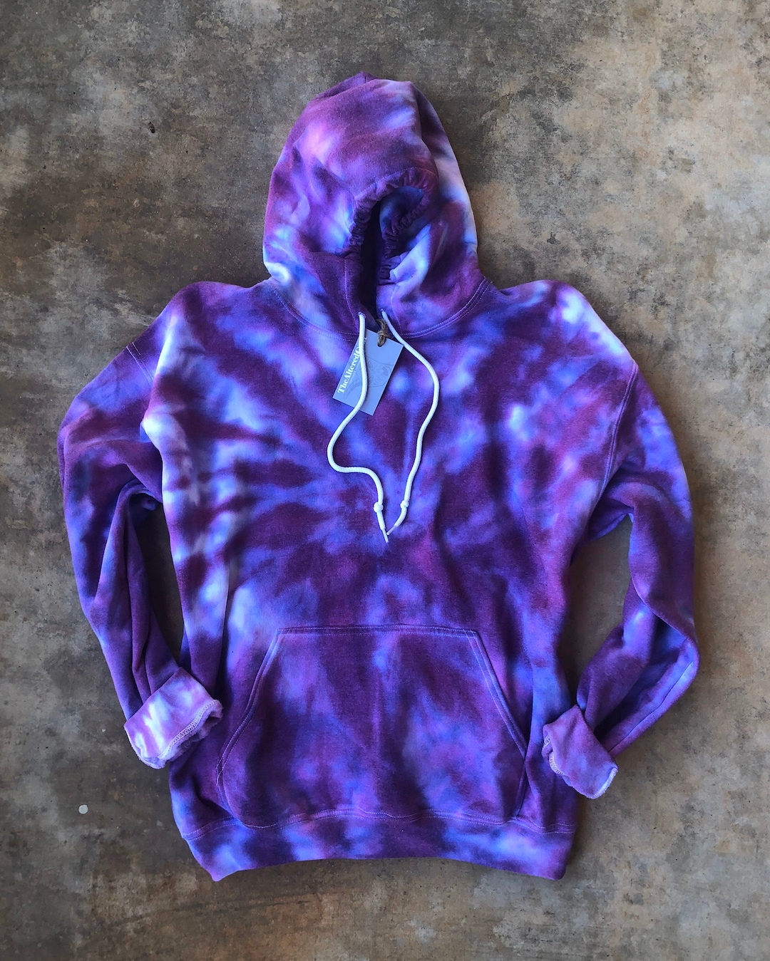 MARKET Tie-dyed printed cotton-blend fleece hoodie