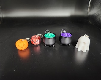 Halloween Keychains *** Pumpkin Jack-o-lantern Ghost Cauldron
