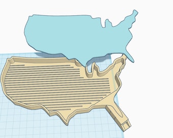 USA Shaped Diamond Painting tray with Cover and Stopper - USA National MAP