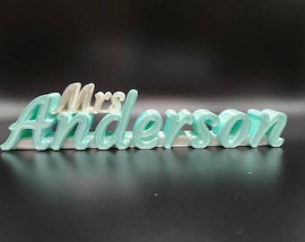 Personalized Desk Name Plate Sign Flowing Font