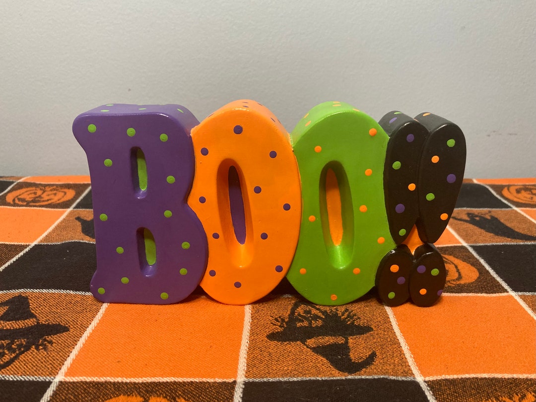 Boo!! Plaque Painted Ceramic - Etsy