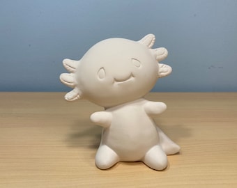 Axolotl Party Animal unpainted ceramic bisque ready to paint