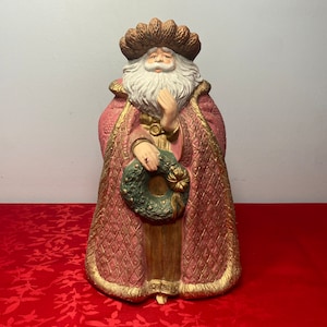 Vintage Santa - Renaissance Santa With Wreath
